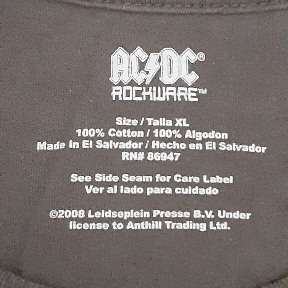 Mens ACDC Rockware T Shirt XL - Picture 3 of 3